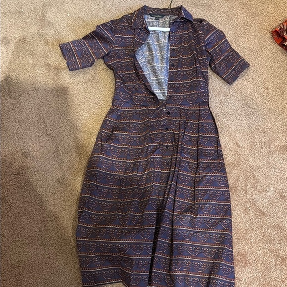 Brooks Brothers Purple and Orange Long Sleeve Dress - Picture 1 of 3